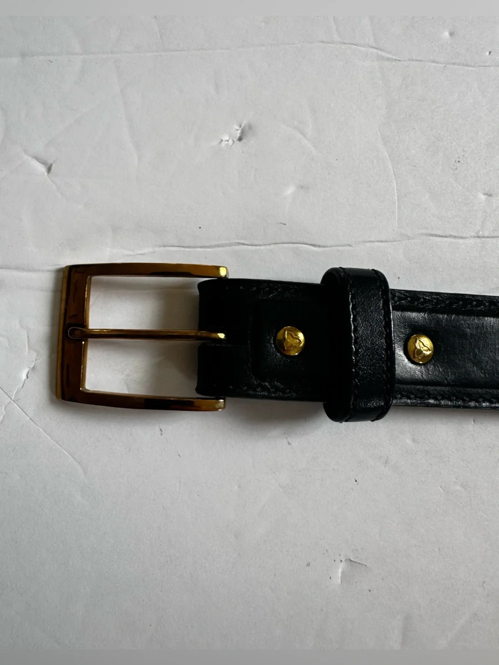 GALCO Men’s Shiny Black 1 1/8” Genuine Leather Brass Buckle Belt- Size 40B